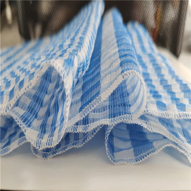 Silk Nylon Cotton Bubble Grid
